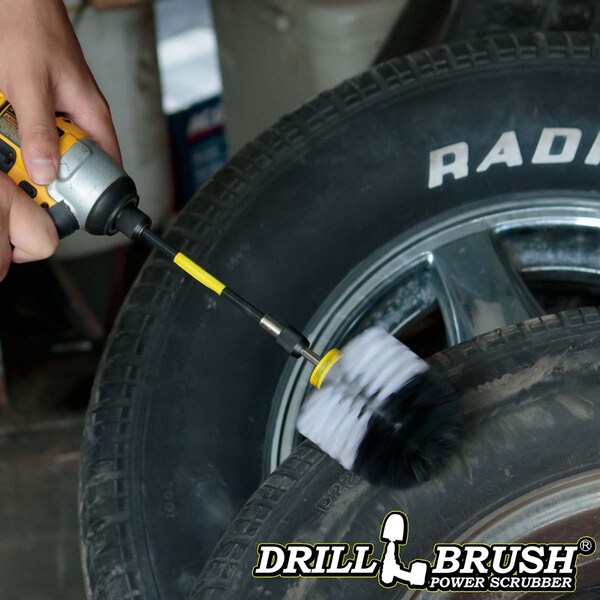 Drillbrush Equipo de Limpieza - Accesorios para Auto - Cepillo Eléctrico - Limpiador de Ruedas - Auto - O-W-5X-QC-DB