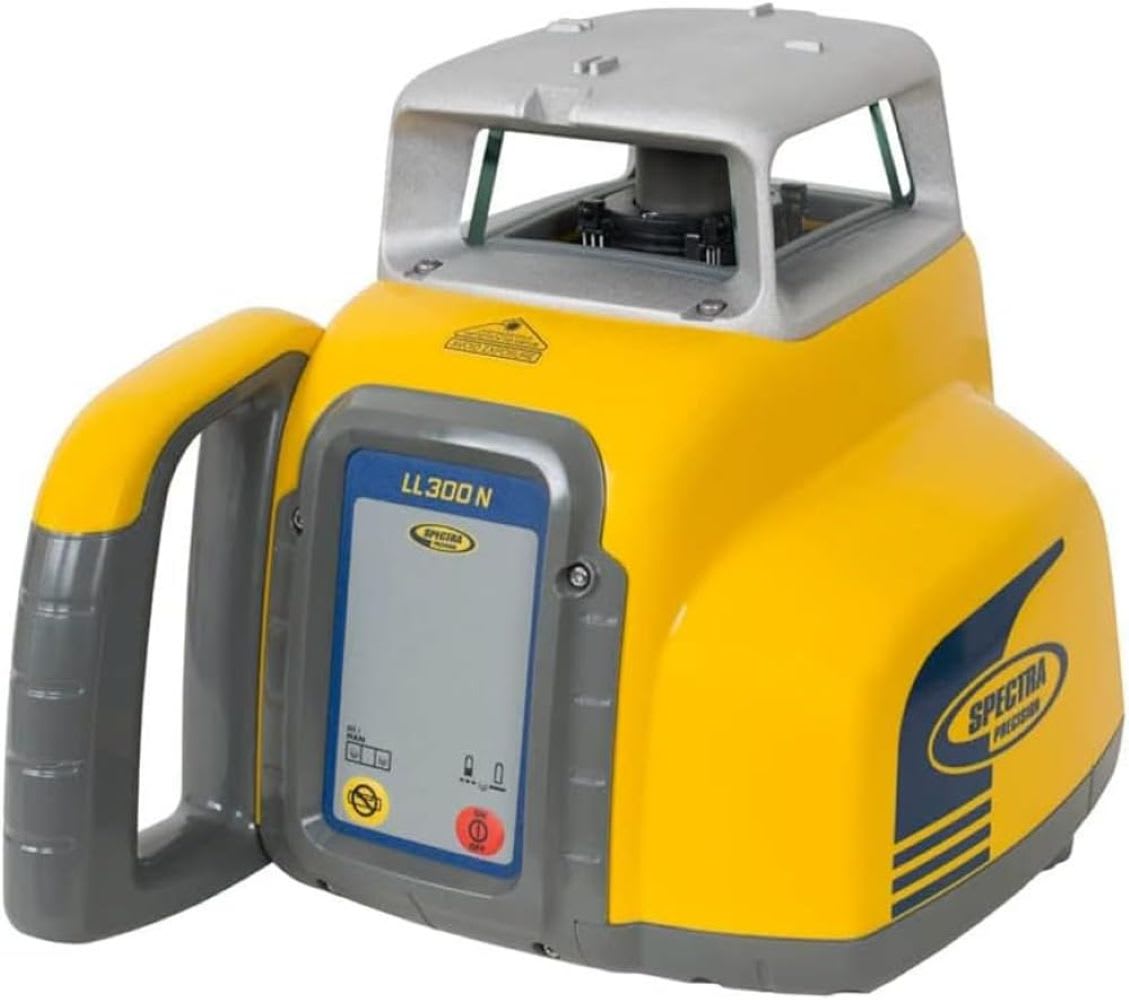 Nivel Láser Autonivelante Spectra Precision LL300N-4 con Receptor HL450, Abrazadera y Baterías Recargables NiMH Amarillo LL300N4-NC