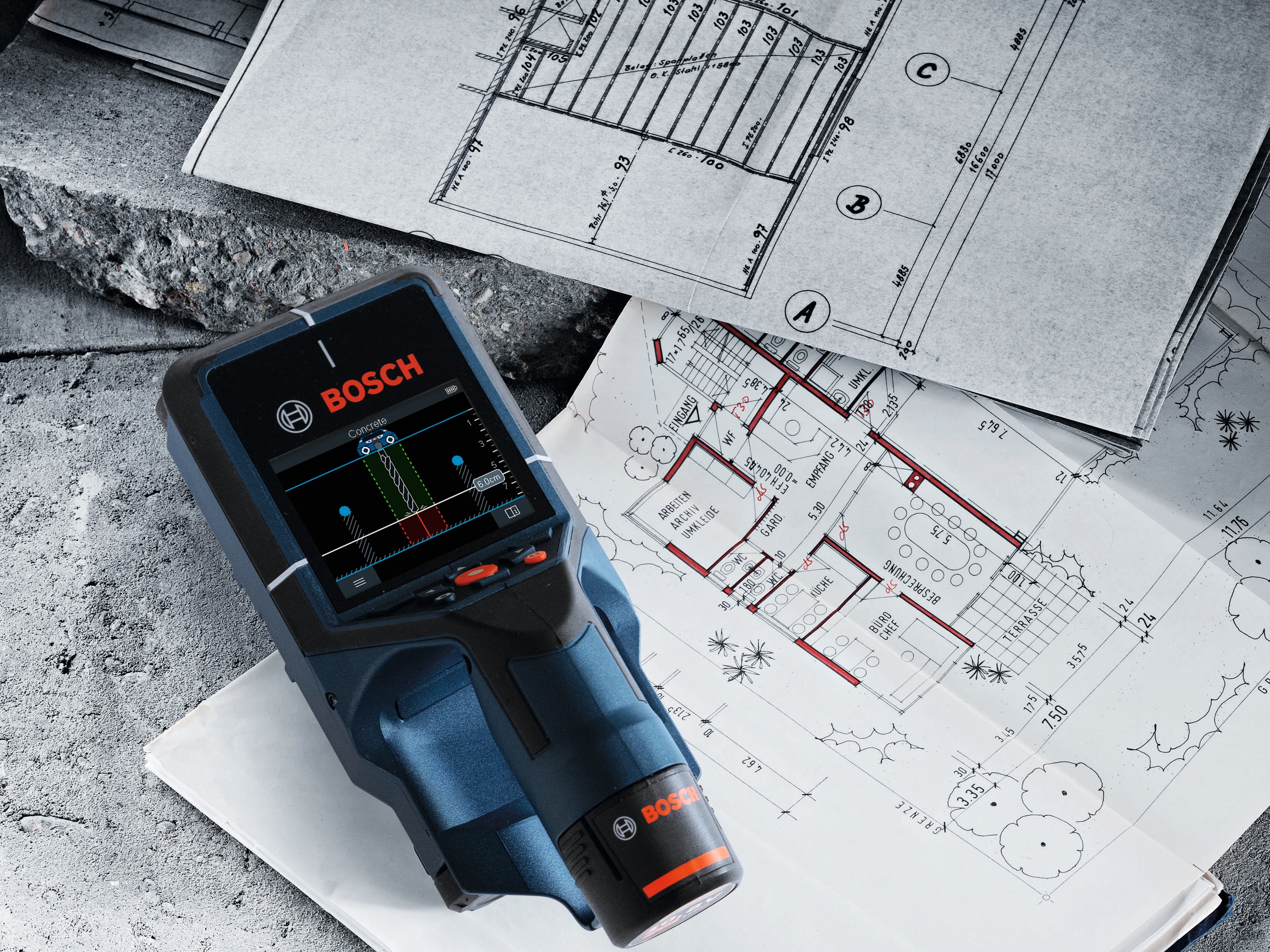 Localizador de metal/madera/eléctrico Bosch 12V Max D-TECT200C con profundidad de escaneo de 7.9 pulgadas