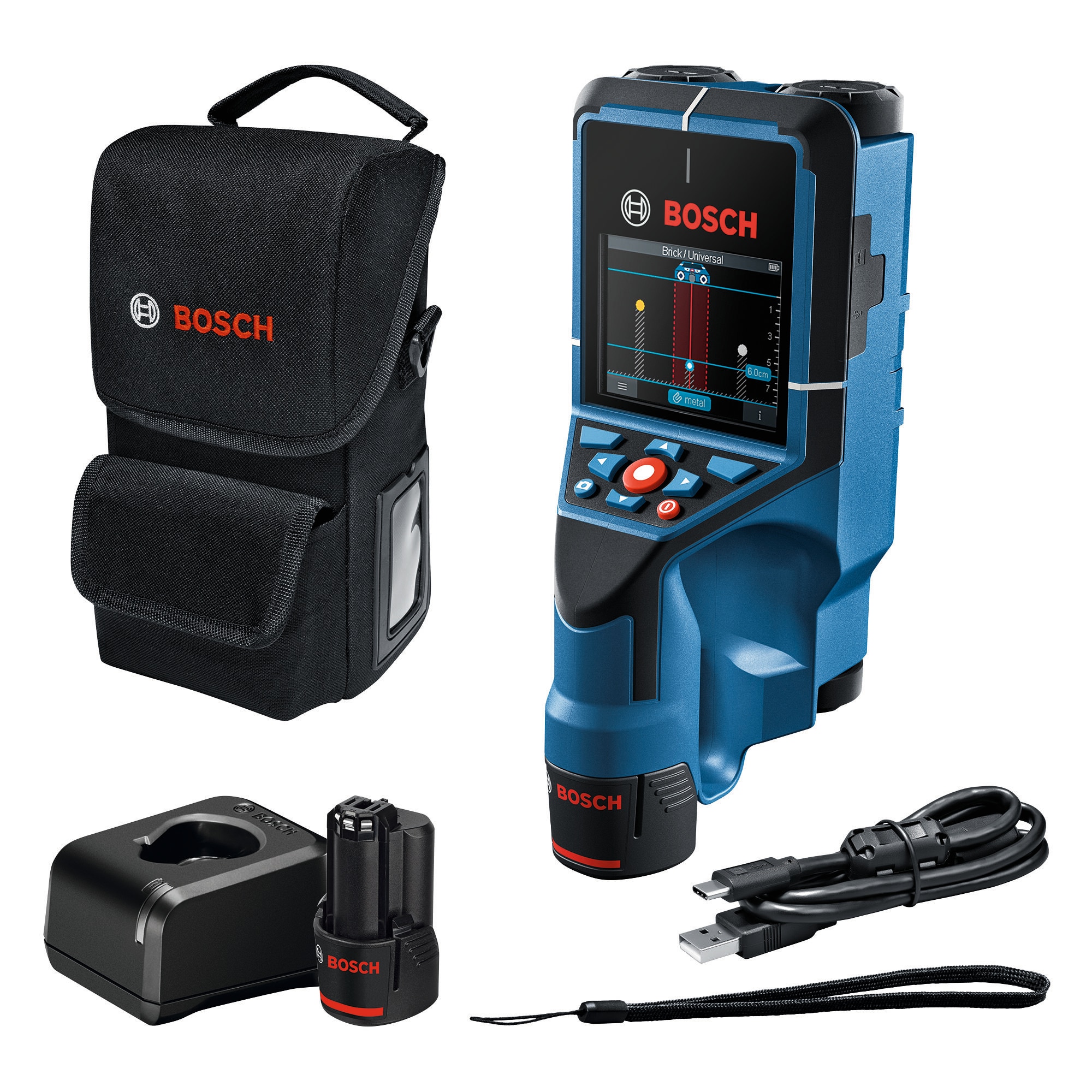 Localizador de metal/madera/eléctrico Bosch 12V Max D-TECT200C con profundidad de escaneo de 7.9 pulgadas