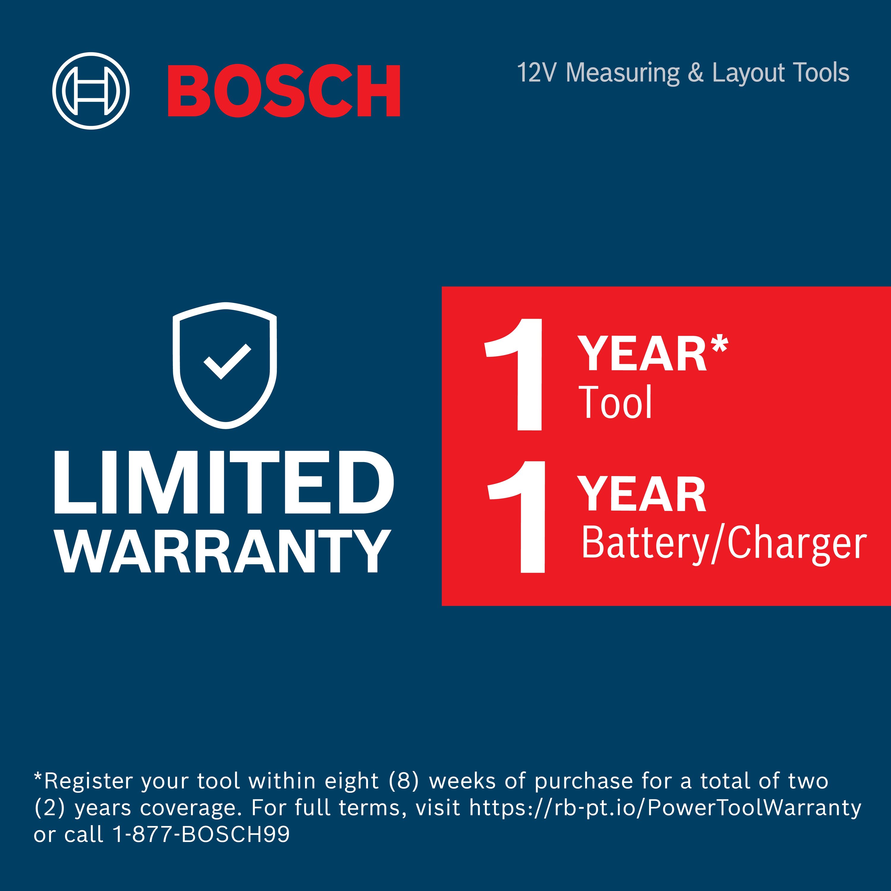 Localizador de metal/madera/eléctrico Bosch 12V Max D-TECT200C con profundidad de escaneo de 7.9 pulgadas