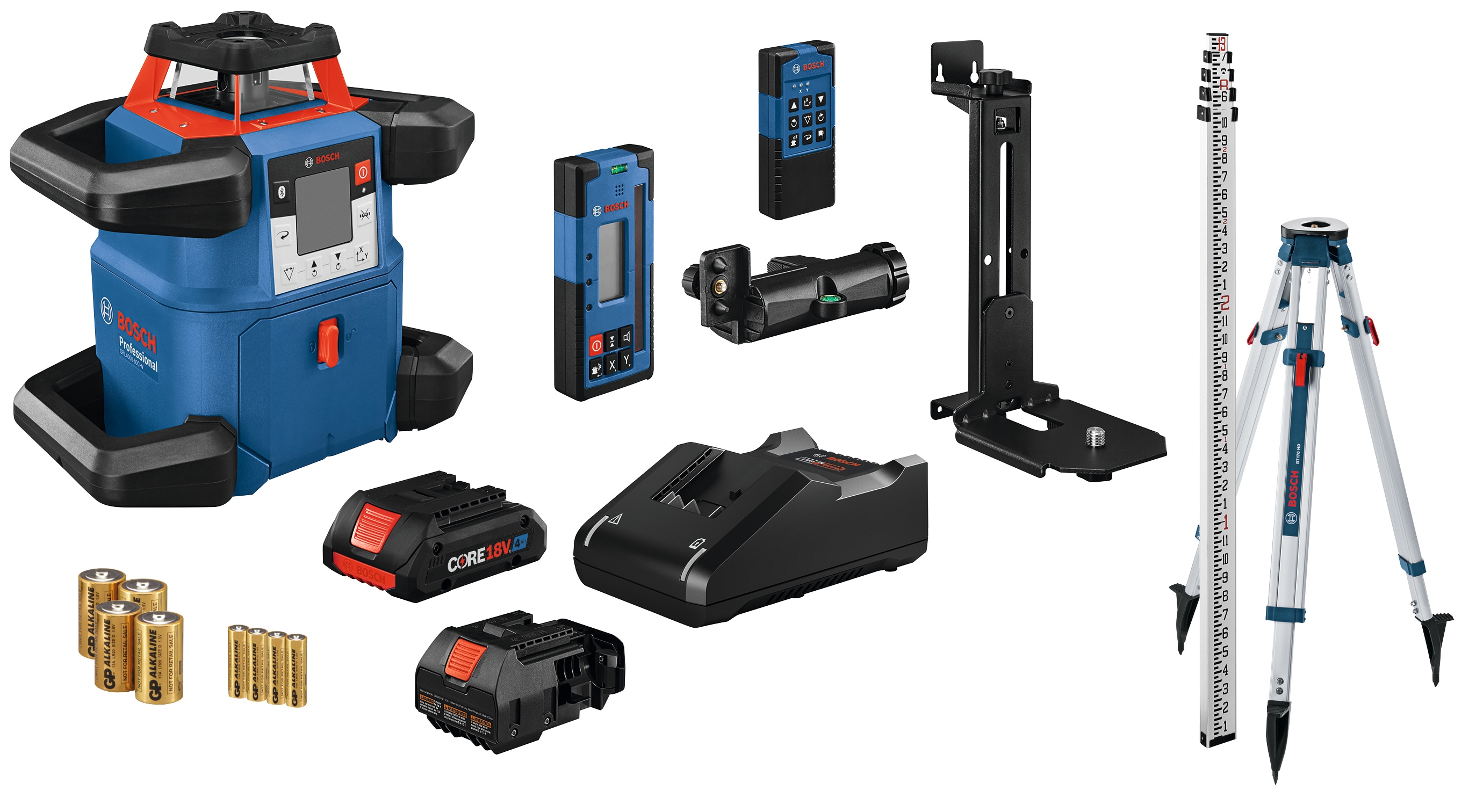 Nivel láser giratorio autonivelante Bosch 4000-ft Red 360-Degree GRL4000-80CHVK