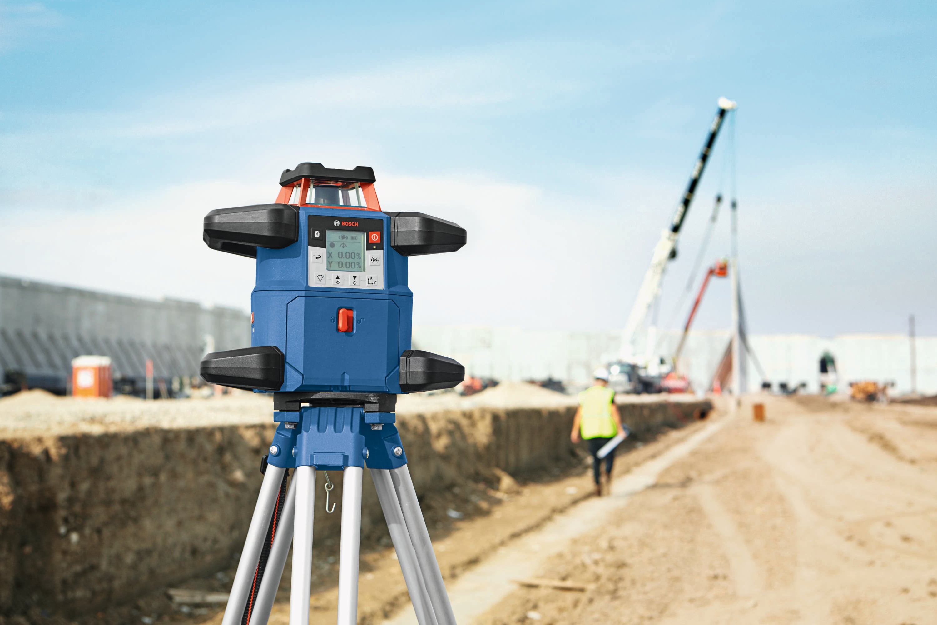 Nivel láser giratorio autonivelante Bosch 4000-ft Red 360-Degree GRL4000-80CHVK