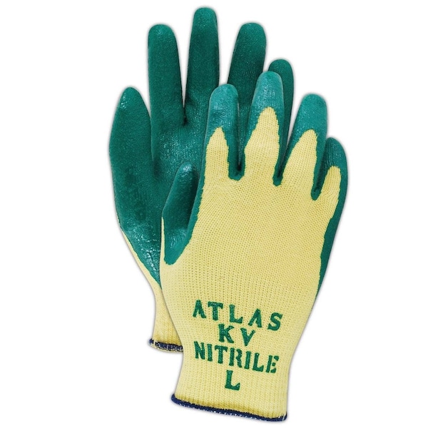 Guantes resistentes al corte Showa, Nivel de corte A3, color verde, Talla L - KV350-L.