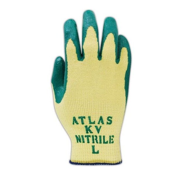 Guantes resistentes al corte Showa, Nivel de corte A3, color verde, Talla L - KV350-L.