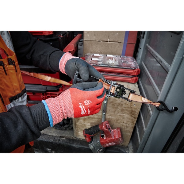 Guantes sumergidos aislados para invierno de nivel de corte 2 de Milwaukee Tool - Extra Grande Doble (12 pares), Nivel de Corte A5, calibre 15, Rojo/Negro - 48-73-7924B
