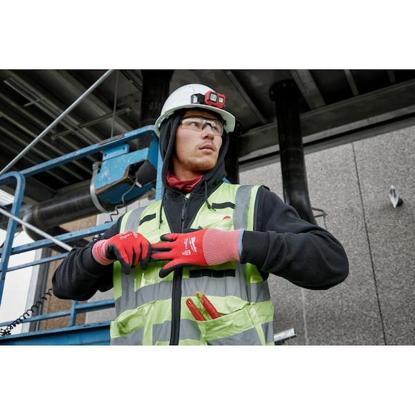 Guantes sumergidos aislados para invierno de nivel de corte 2 de Milwaukee Tool - Extra Grande Doble (12 pares), Nivel de Corte A5, calibre 15, Rojo/Negro - 48-73-7924B