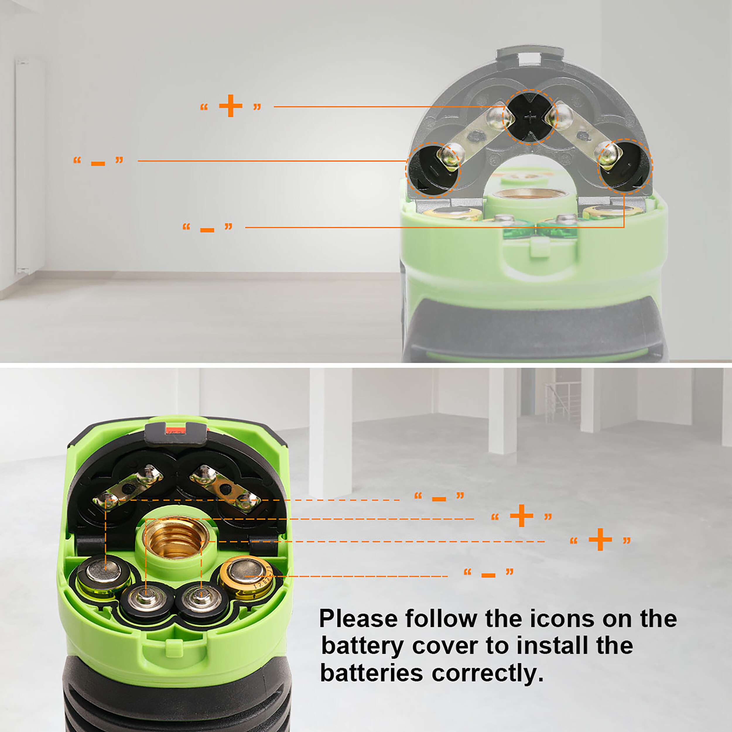 Nivel láser de líneas/cruz autonivelante de 360 grados y punto de plomada verde de 180 pies Huepar 621CG