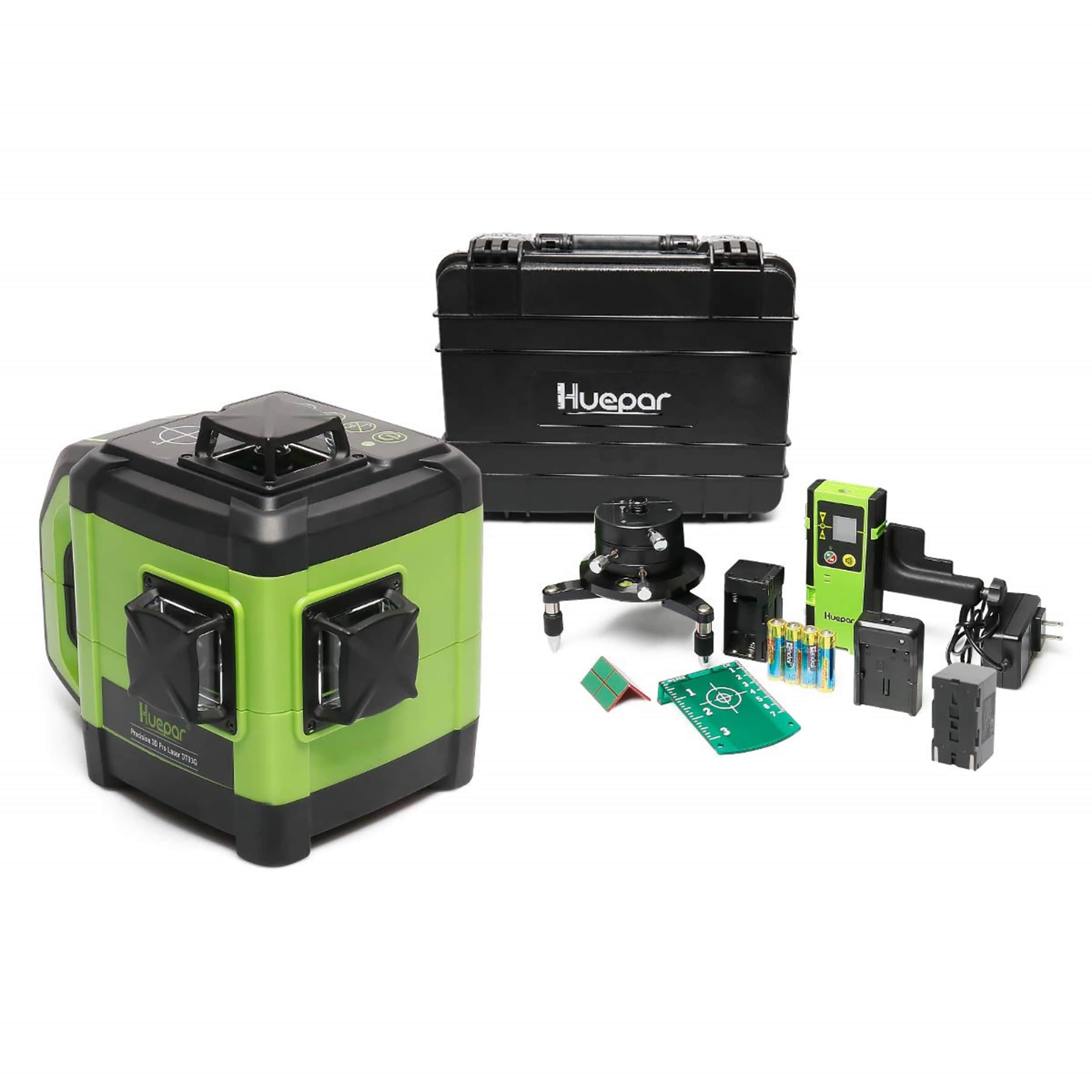 Nivel láser de líneas cruzadas auto-nivelante de 360 grados verde Huepar DT03CG de 200 pies