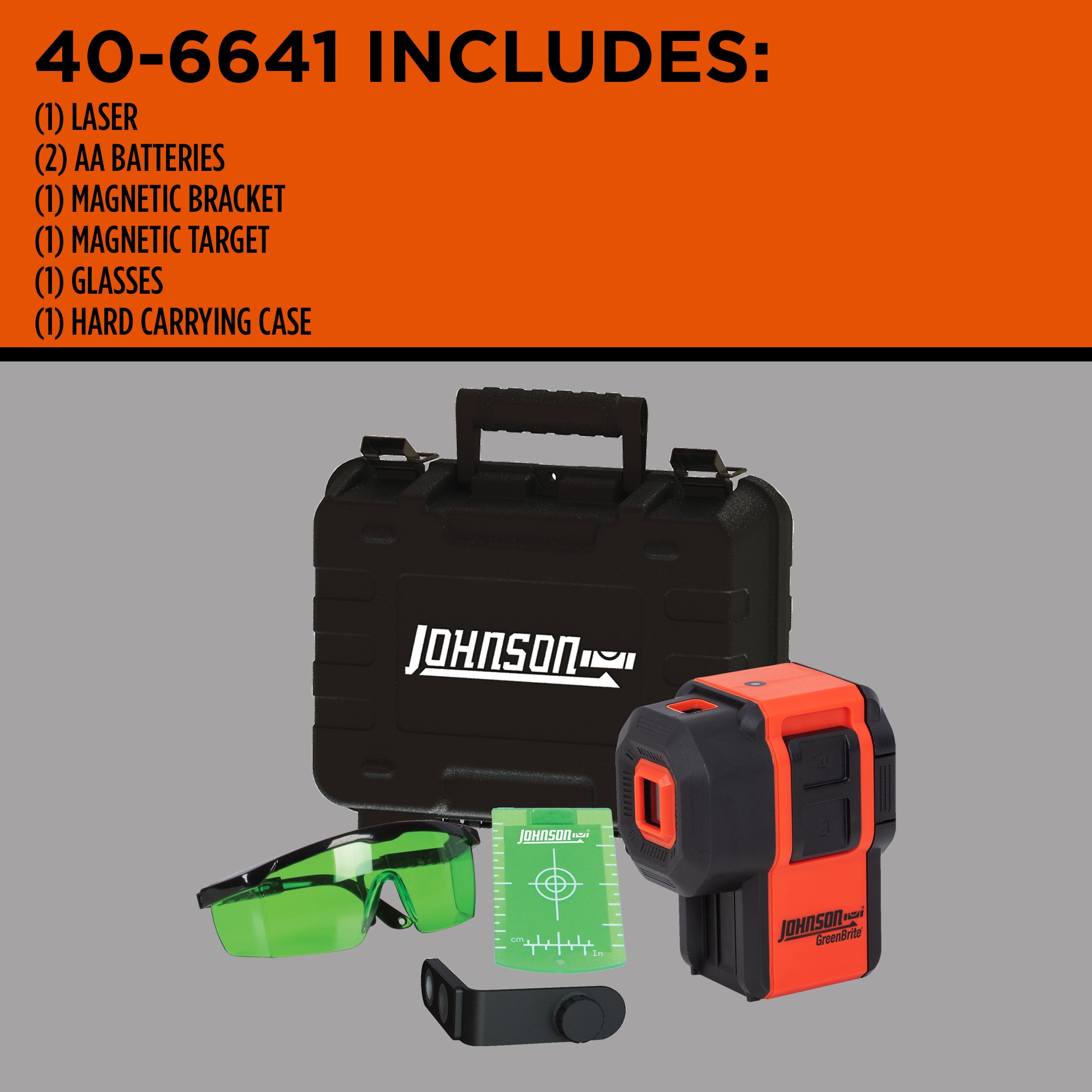 Kit de Nivel Láser de 3 Puntos Autonivelante Johnson Level 40-6641 de 100 Pies en Verde