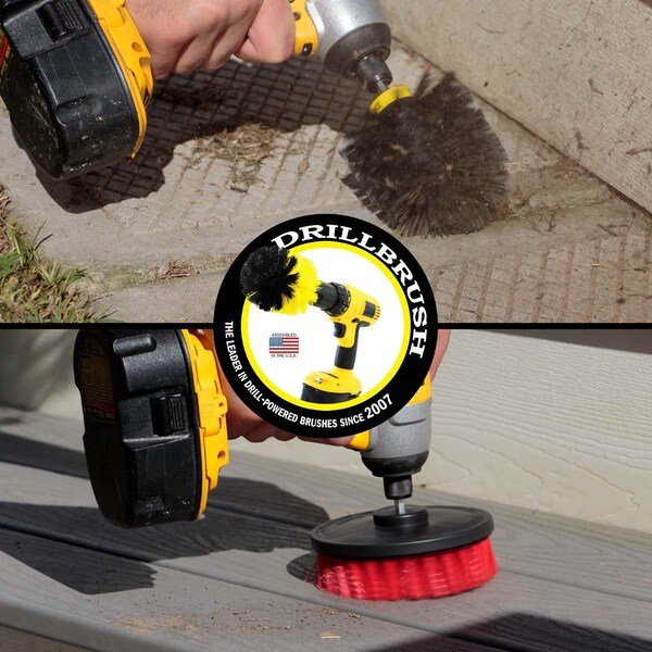 Cepillo Taladro Power Scrubber de Useful Products 5 pulgadas de ancho, 5 pulgadas de largo, variedad - S-R5-KO-QC-DB