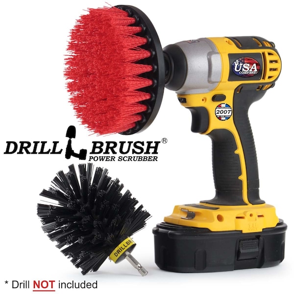 Cepillo Taladro Power Scrubber de Useful Products 5 pulgadas de ancho, 5 pulgadas de largo, variedad - S-R5-KO-QC-DB
