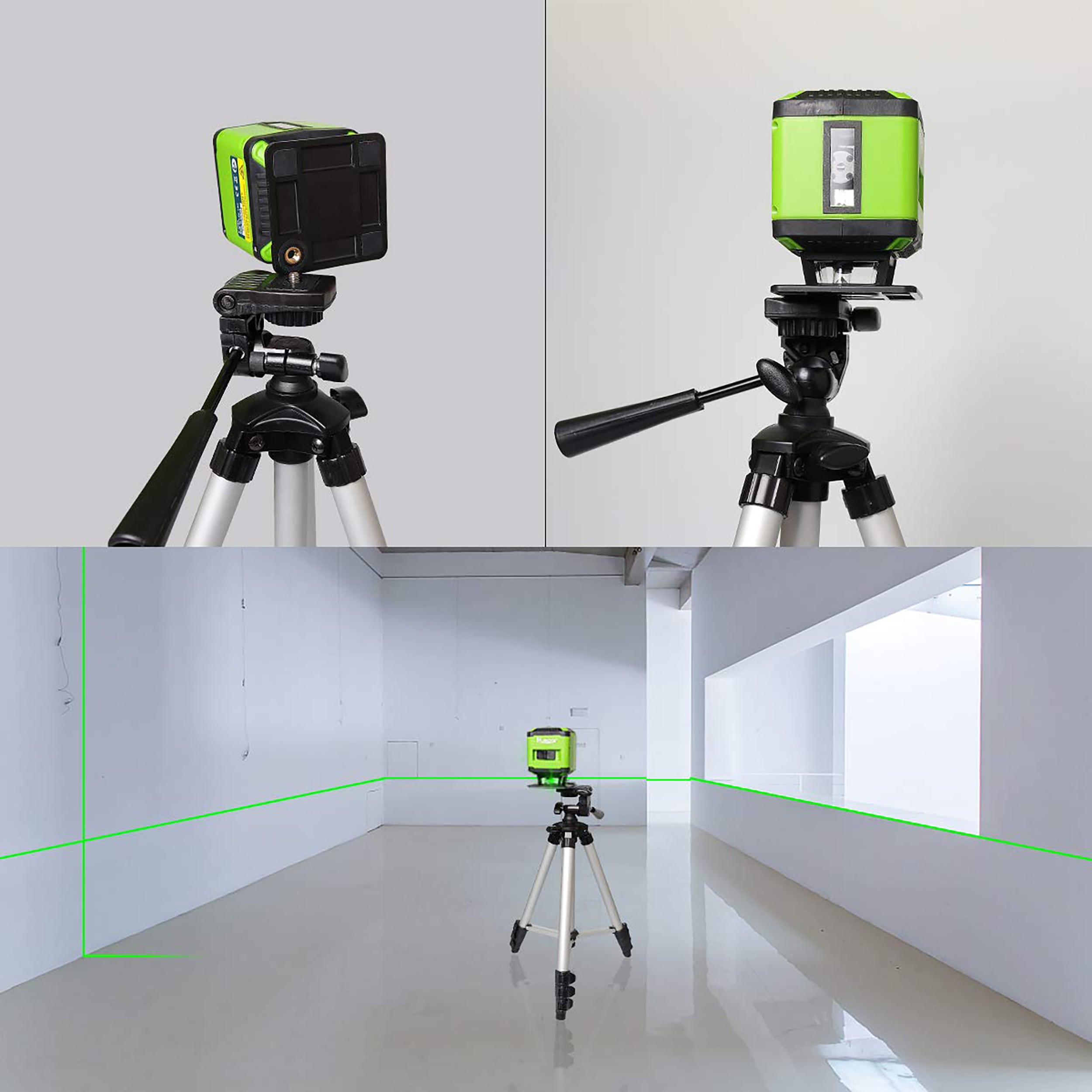 Nivel láser de líneas cruzadas autonivelante verde de 360 grados Huepar FL360G de 98 pies