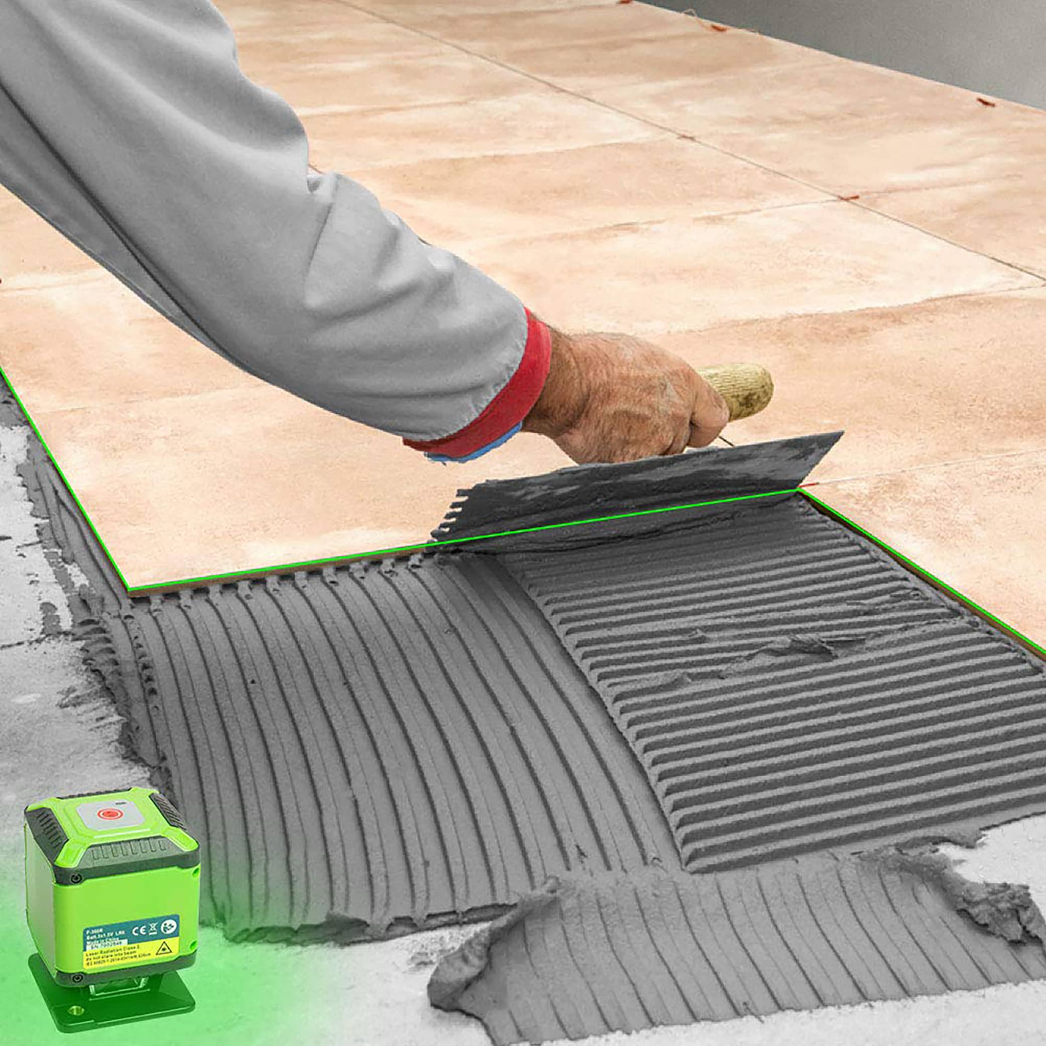 Nivel láser de líneas cruzadas autonivelante verde de 360 grados Huepar FL360G de 98 pies