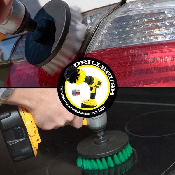 Cepillo de Taladro Power Scrubber de Useful Products 5 pulgadas de ancho 5 pulgadas de largo, Variedad - 5IN-S-GW-QC-DB