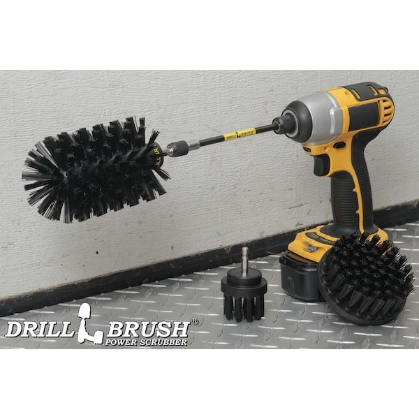 Cepillo de Taladro Power Scrubber de Useful Products 5 pulgadas de Ancho 7 pulgadas de Largo, Negro - K-S-42J-5X-QC-DB