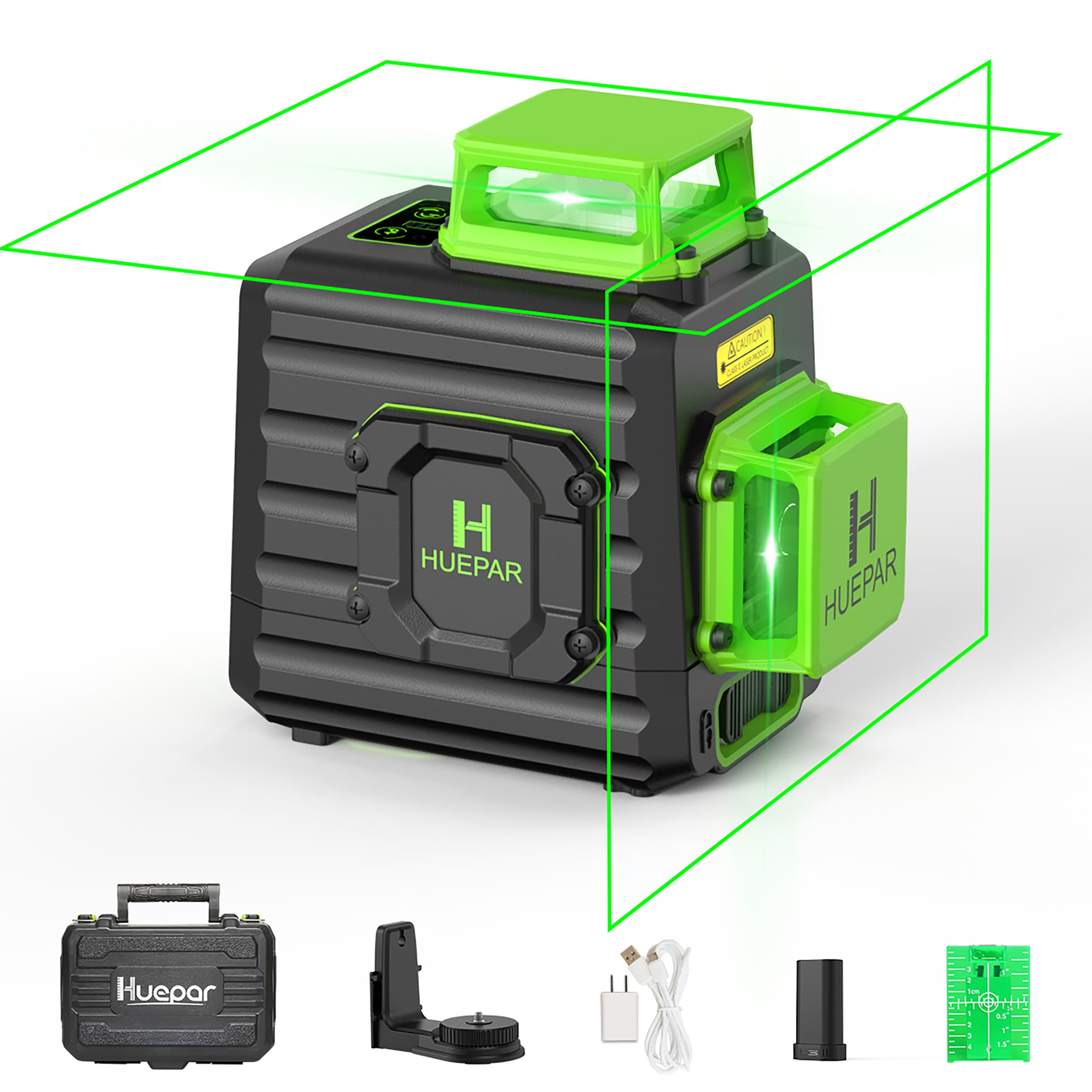 Nivel láser cruzado autonivelante Huepar 360 grados verde de 200 pies B02CG
