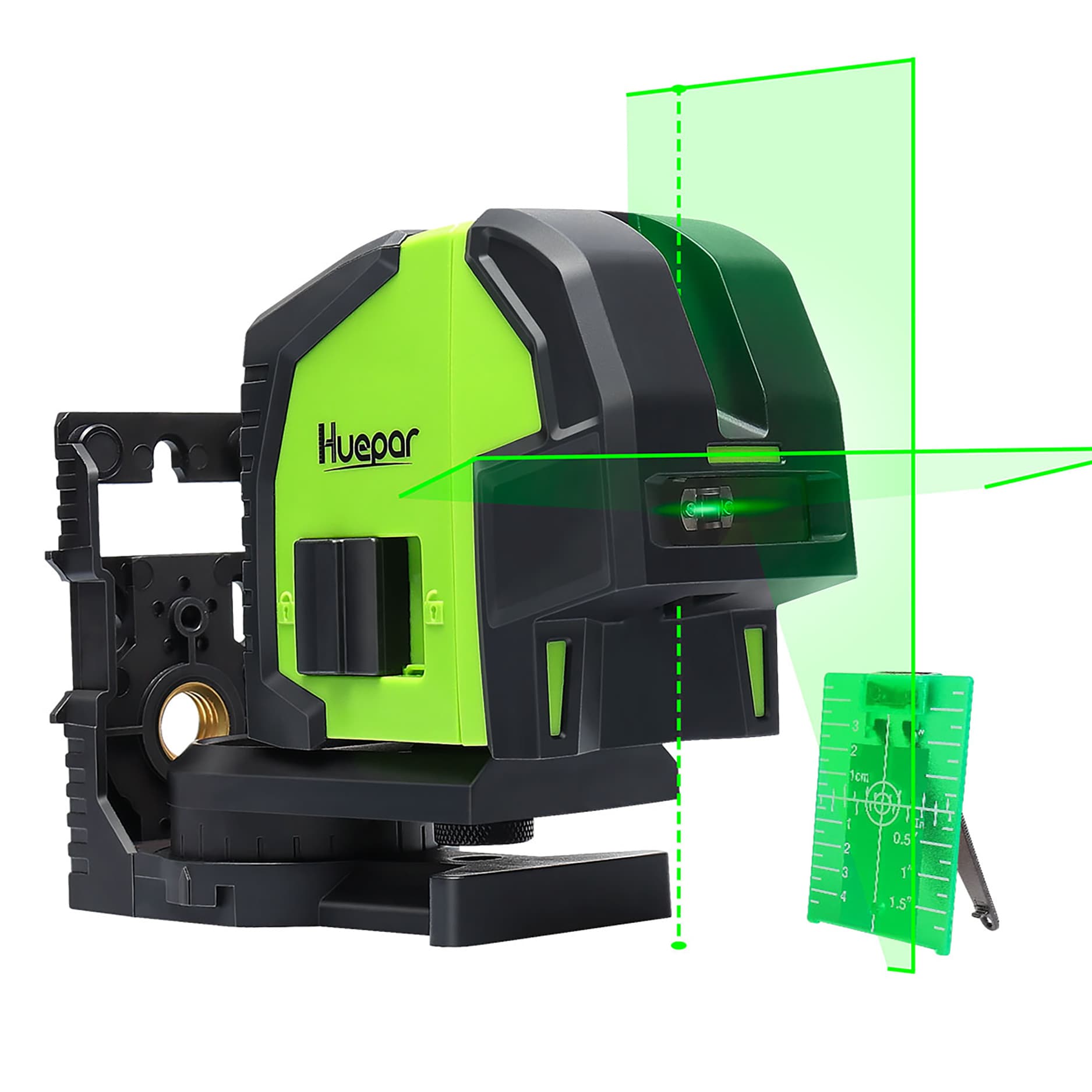 Nivel láser Huepar 8211G de autonivelación verde con líneas cruzadas y puntos de plomada de 165 pies.