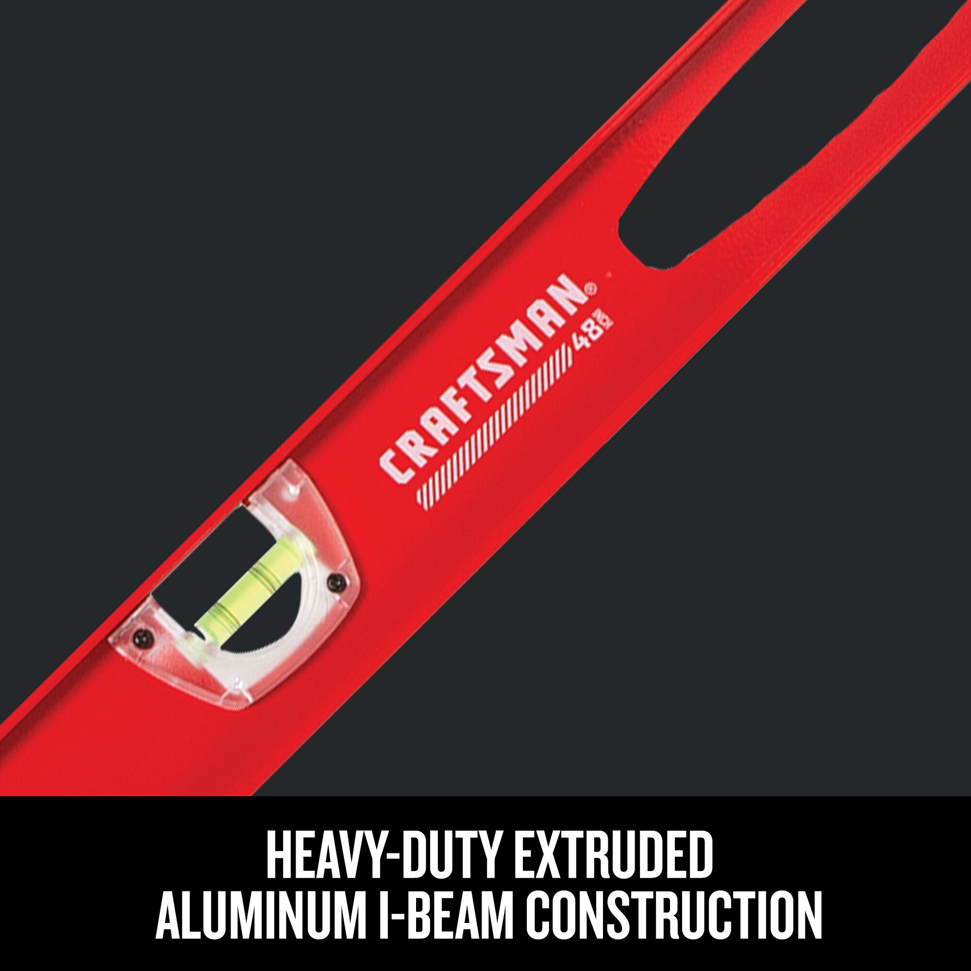 Nivel I-beam CRAFTSMAN de aluminio de 48.0 pulgadas con 3 burbujas CMHT82345