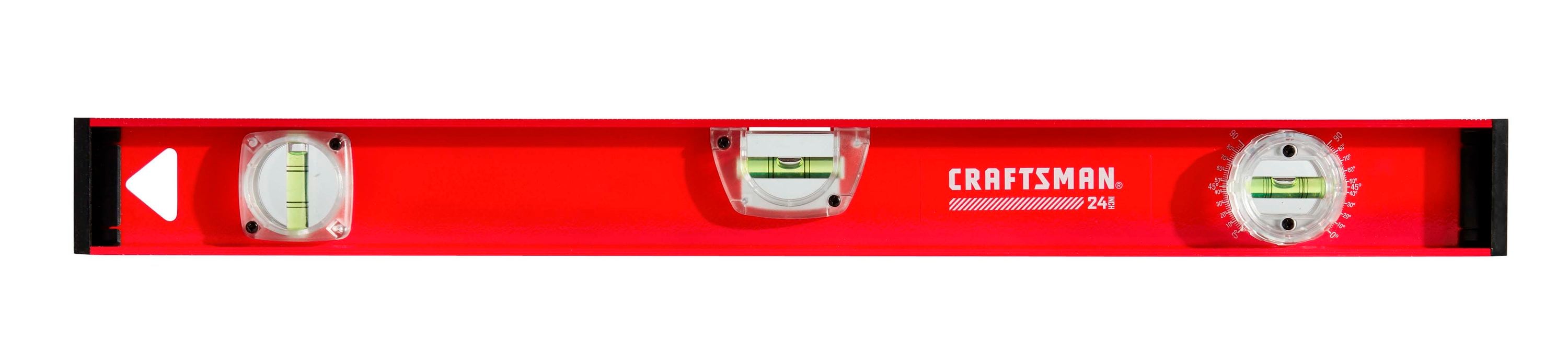 Nivel CRAFTSMAN de aluminio de 24.0 pulgadas con 3 viales en forma de I, modelo CMHT82344