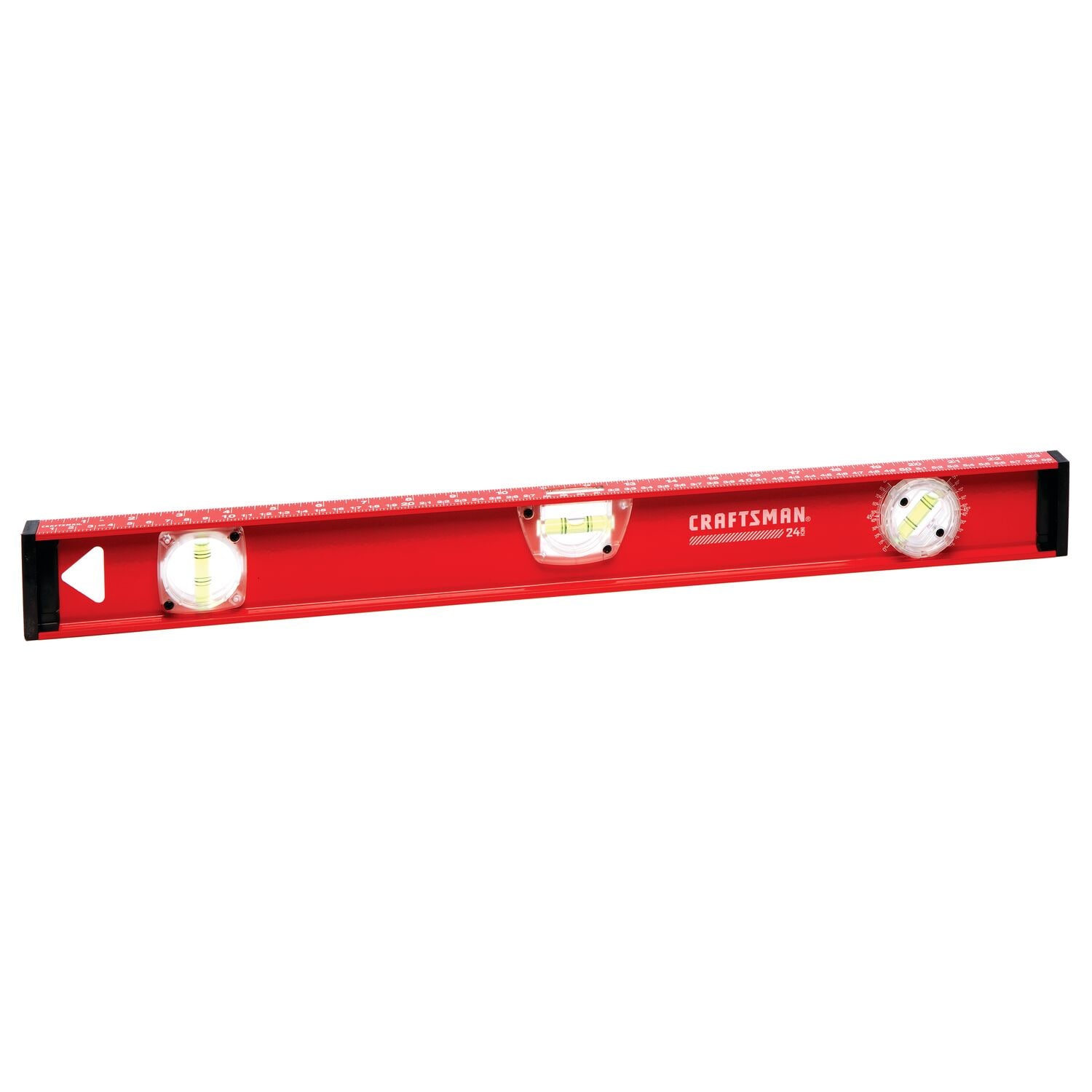 Nivel CRAFTSMAN de aluminio de 24.0 pulgadas con 3 viales en forma de I, modelo CMHT82344