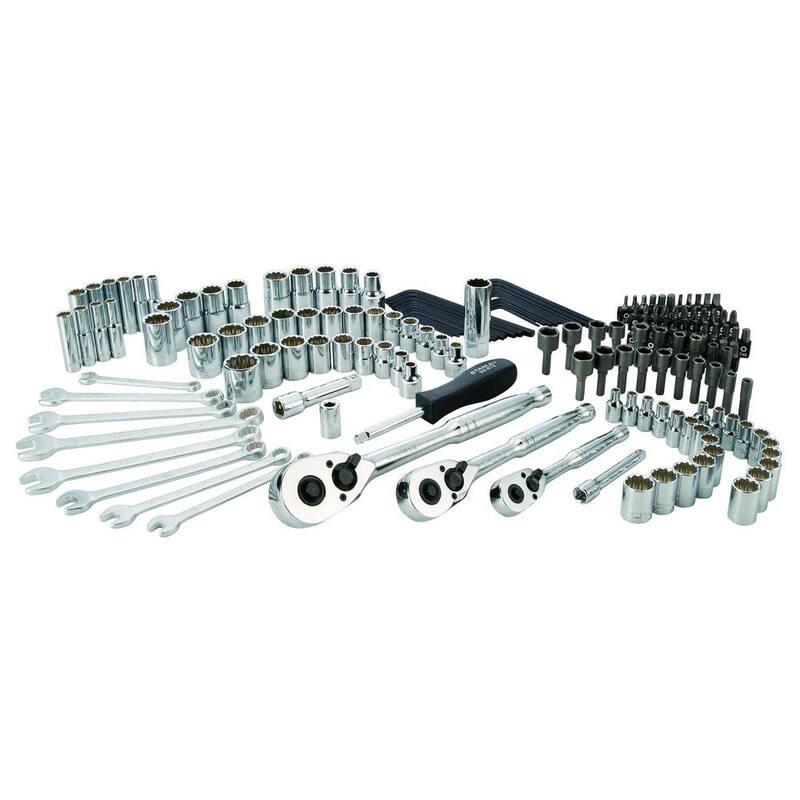 Set de herramientas mecánicas Stanley (173 piezas) y medida de cinta de bolsillo FATMAX de 6 pies x 1/2 pulgadas - STMT74857W706