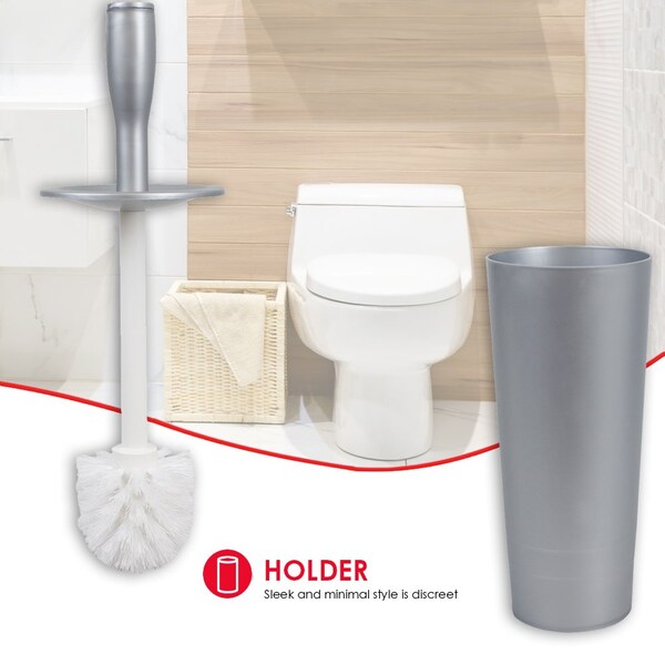 Home Basics 4.5 pulgadas W 4.5 pulgadas L Mango, Gris - ZOR96288