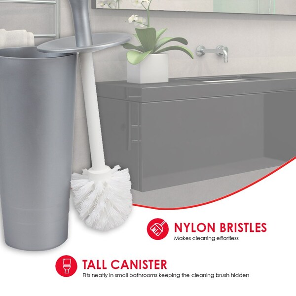Home Basics 4.5 pulgadas W 4.5 pulgadas L Mango, Gris - ZOR96288