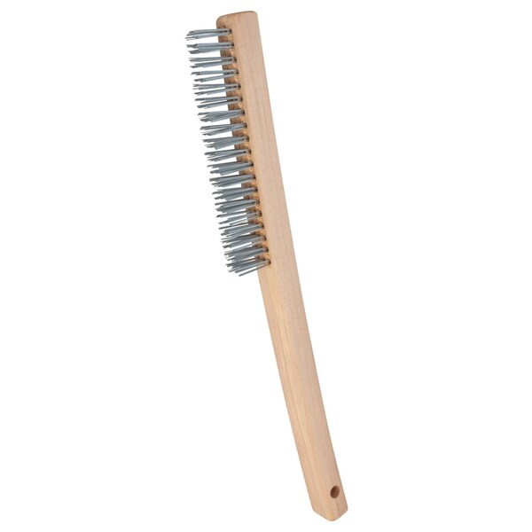 Cepillo para limpieza de piezas de herramientas Perform con cerdas de acero y mango de madera; Unidad individual - W1152