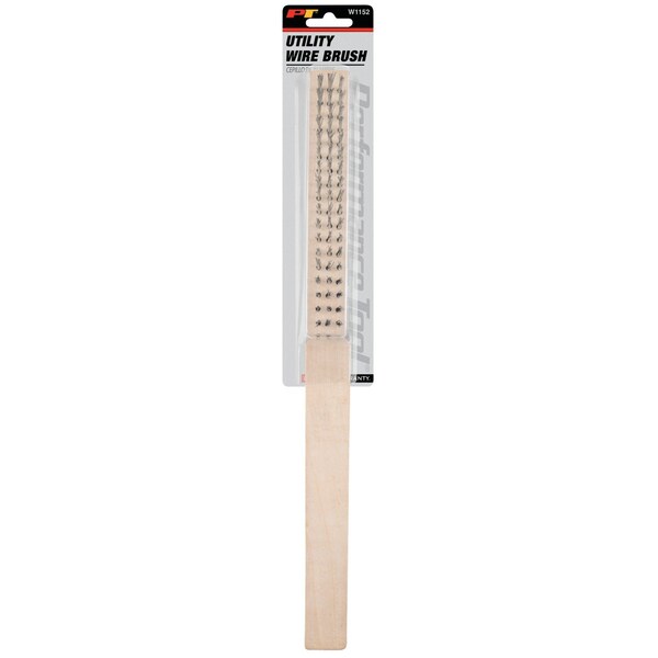 Cepillo para limpieza de piezas de herramientas Perform con cerdas de acero y mango de madera; Unidad individual - W1152