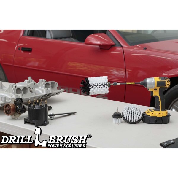 Cepillo taladro Power Scrubber de Useful Products 5 in W 7 in L, Blanco - W-S-42J-5X-QC-DB