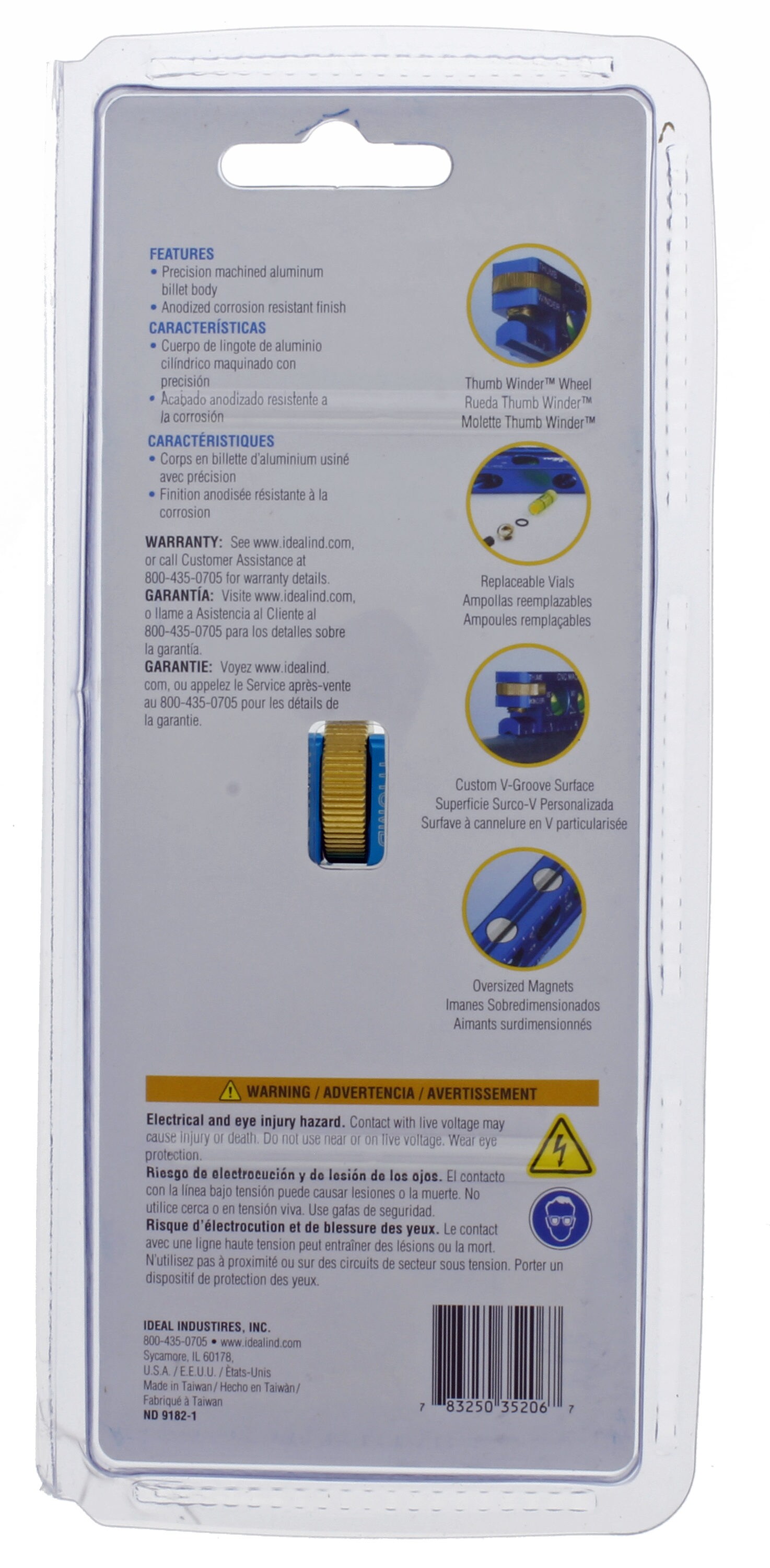 Nivel de Conduit Magnético IDEAL de Aluminio 3.5-in 2 Vial 35-206