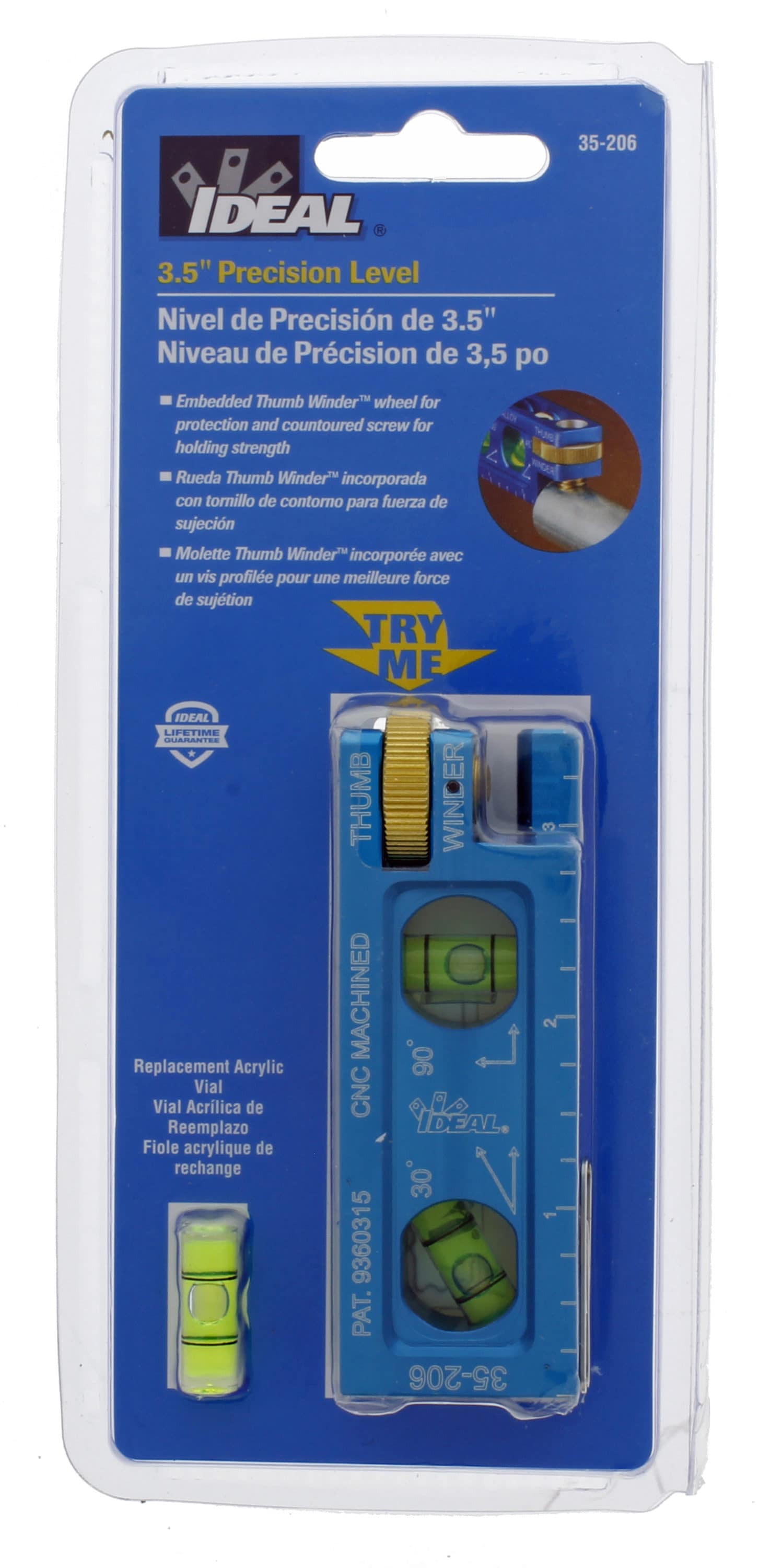 Nivel de Conduit Magnético IDEAL de Aluminio 3.5-in 2 Vial 35-206