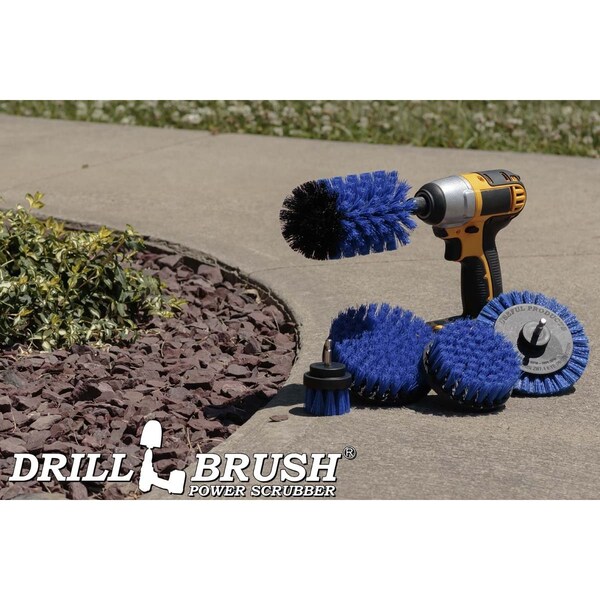 Cepillo de Taladro Power Scrubber de Useful Products 5 pulgadas de ancho por 7 pulgadas de largo, azul - B-S-E542J-QC-DB