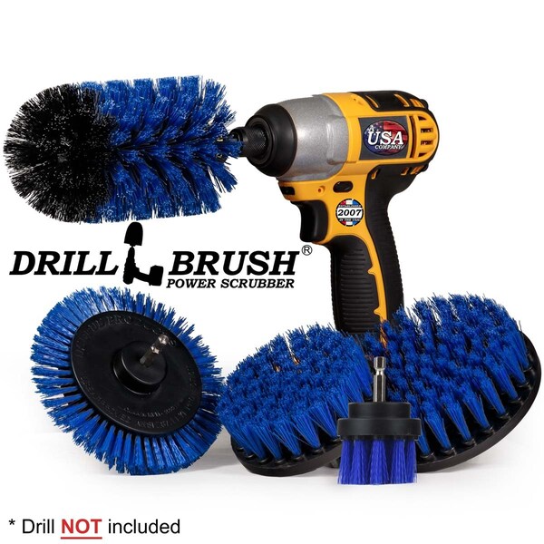 Cepillo de Taladro Power Scrubber de Useful Products 5 pulgadas de ancho por 7 pulgadas de largo, azul - B-S-E542J-QC-DB