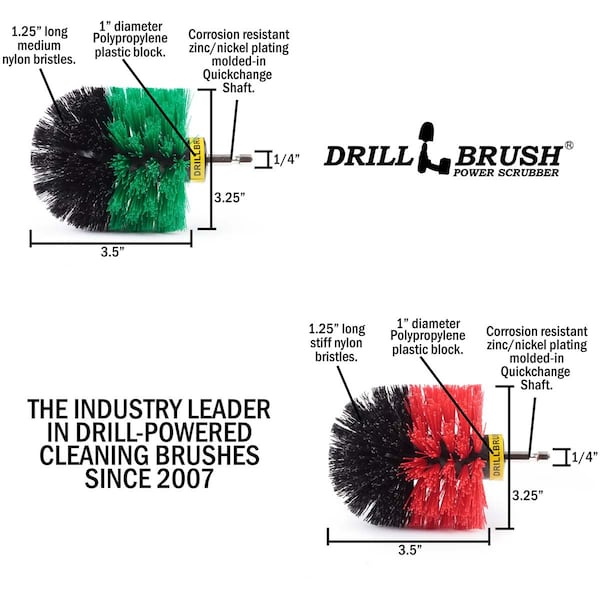 Cepillo de taladro Drillbrush Power Scrubber - Limpieza de cocina - Cepillo para platos - Ollas y - O-S-GR-QC-DB