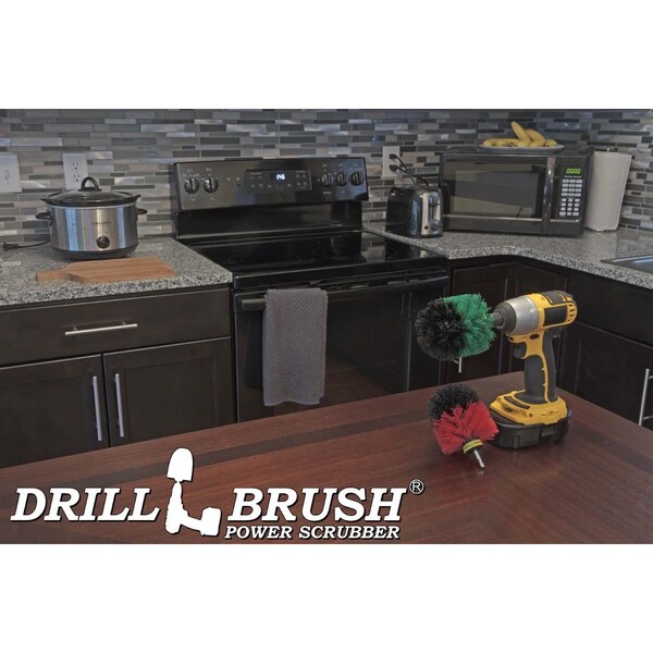 Cepillo de taladro Drillbrush Power Scrubber - Limpieza de cocina - Cepillo para platos - Ollas y - O-S-GR-QC-DB