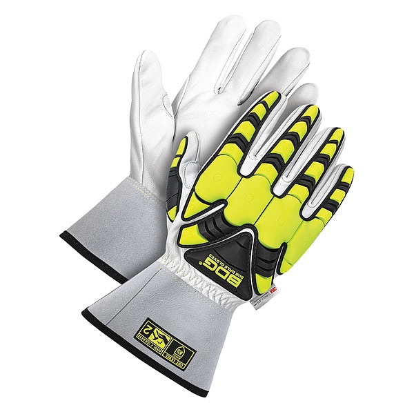 Guantes de cuero Bdg, Nivel de Corte A5, Blanco / Blanco, 3XL - 20-9-1883-X3L