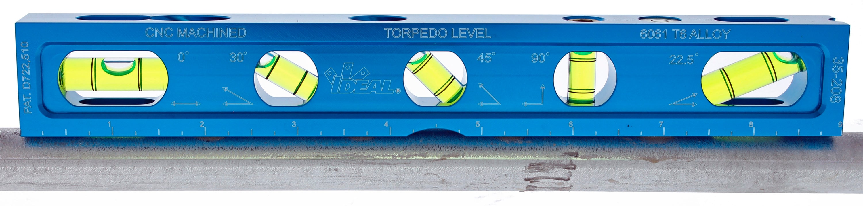 Nivel de conduit magnético de aluminio IDEAL de 9 pulgadas con 5 burbujas 35-208