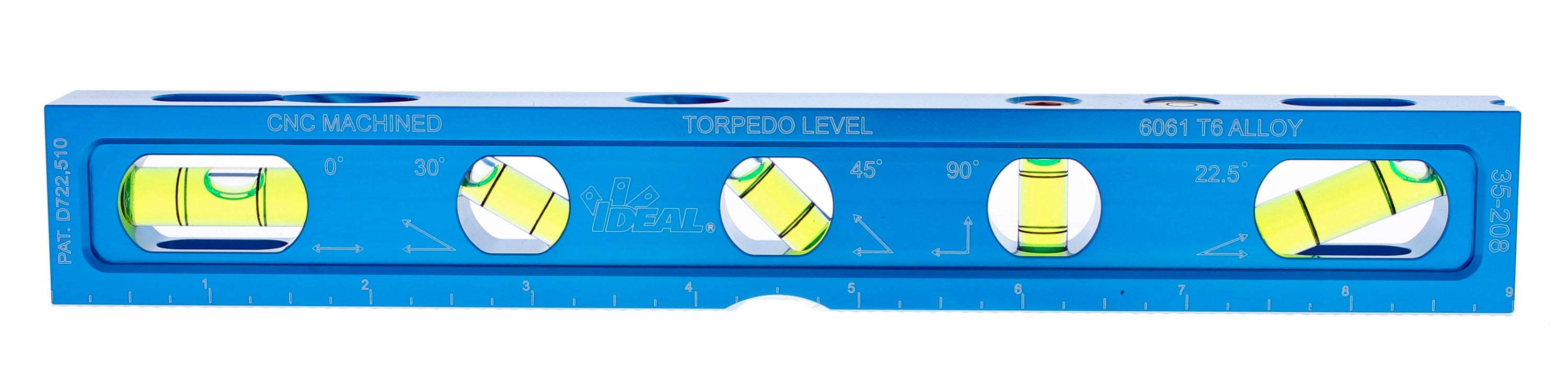 Nivel de conduit magnético de aluminio IDEAL de 9 pulgadas con 5 burbujas 35-208