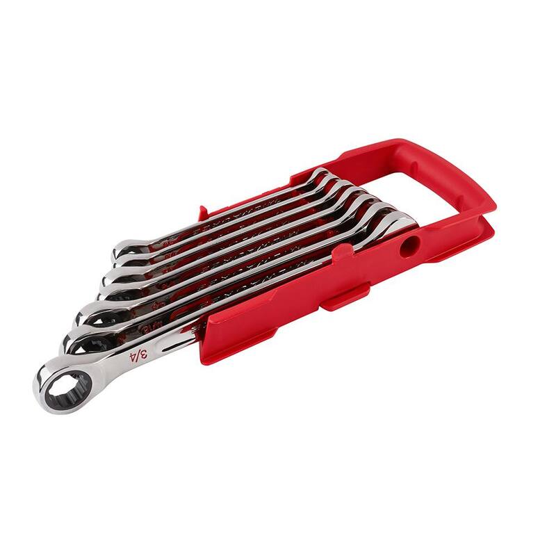 Juego de herramientas mecánicas Milwaukee SAE Combination Ratcheting Wrench y Torque Lock Locking Pliers (17 piezas) - 48-22-9406-48-22-3690