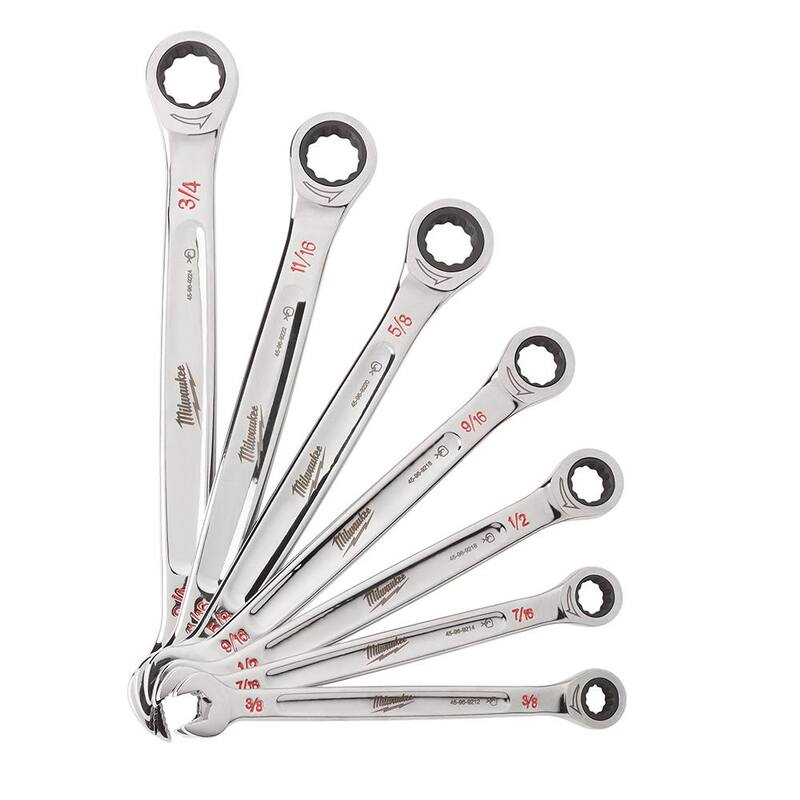 Juego de herramientas mecánicas Milwaukee SAE Combination Ratcheting Wrench y Torque Lock Locking Pliers (17 piezas) - 48-22-9406-48-22-3690