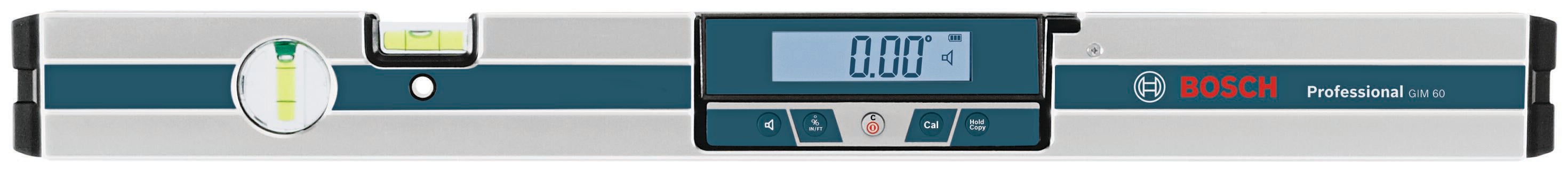 Nivel de aluminio Bosch 24.0 pulgadas con 2 vías de nivelación en línea/superficie GIM 60