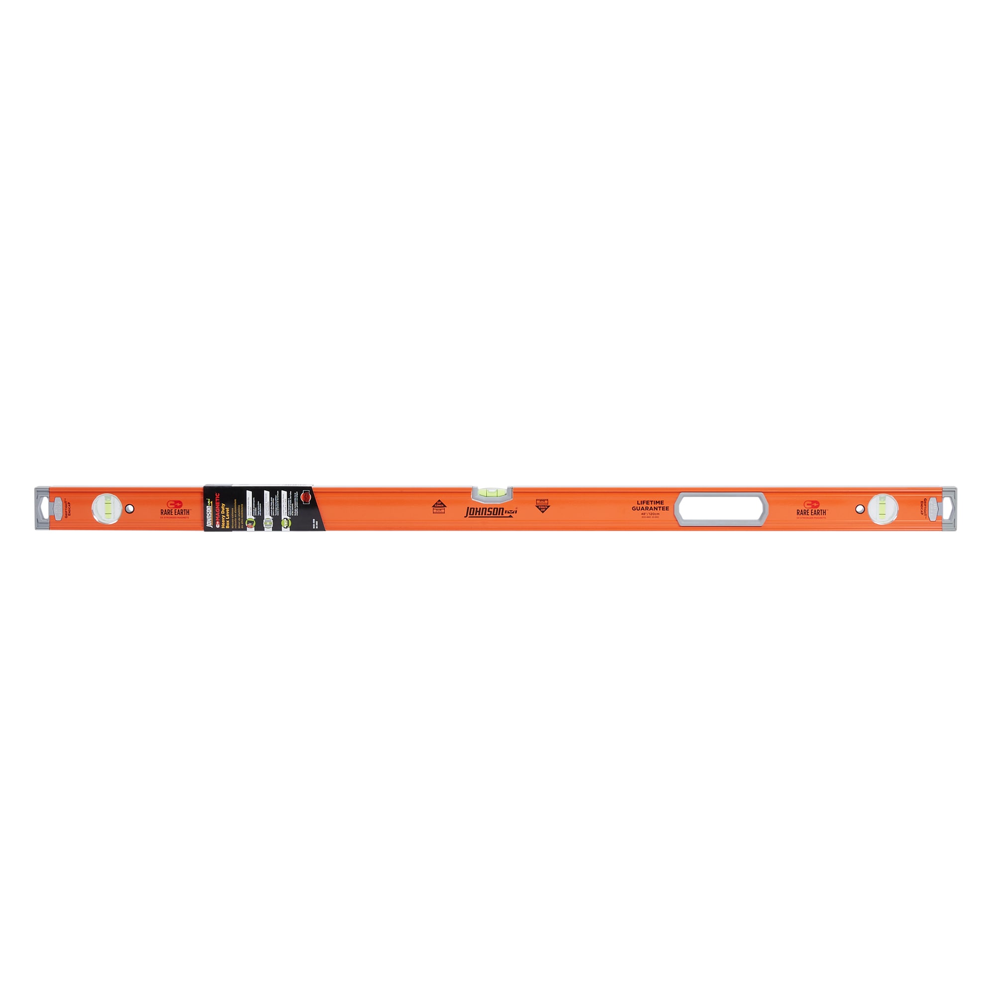 Nivel de aluminio Johnson Level de 48 pulgadas con 3 burbujas magnéticas en forma de caja modelo 9550-4800