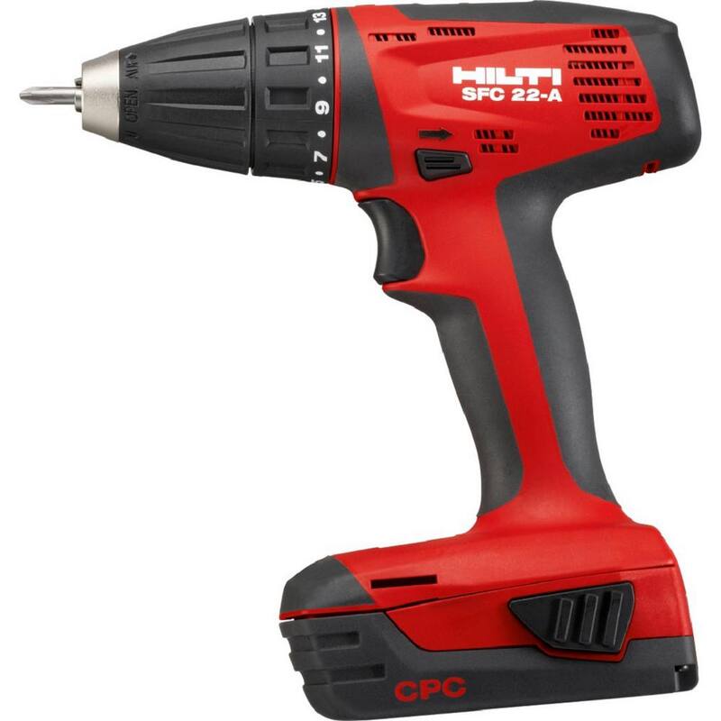 Hilti Taladro compacto inalámbrico de 22 voltios con batería de iones de litio de 1/2 pulgadas SFC 22 Kit (sin bolsa) - 3554488.