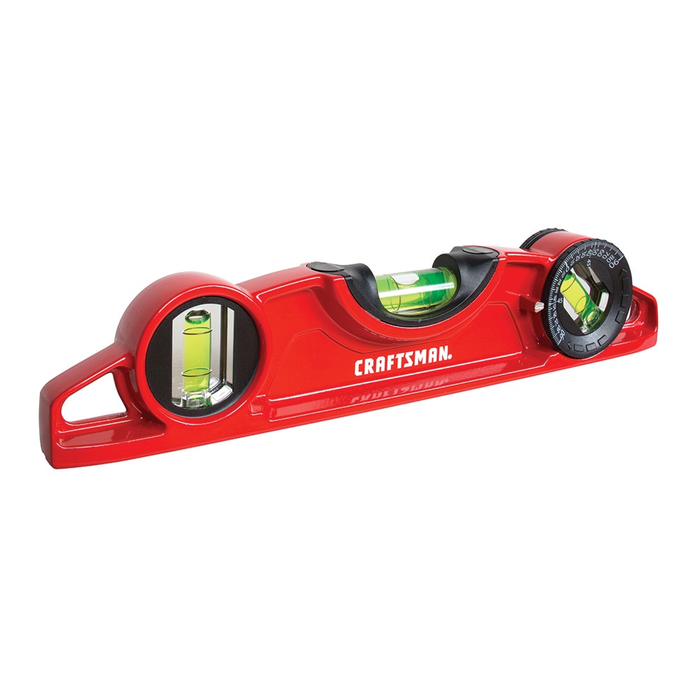 Nivel torpedo magnético de plástico CRAFTSMAN de 9.0 pulgadas con 3 viales modelo CMHT82391