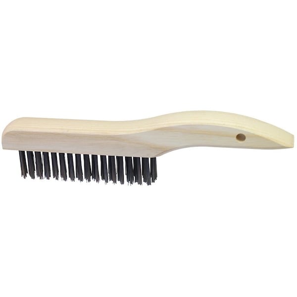 El cepillo para rascar Brush Man, bloque de madera de 10" x 1", relleno de acero, paquete de 12 unidades - WS783