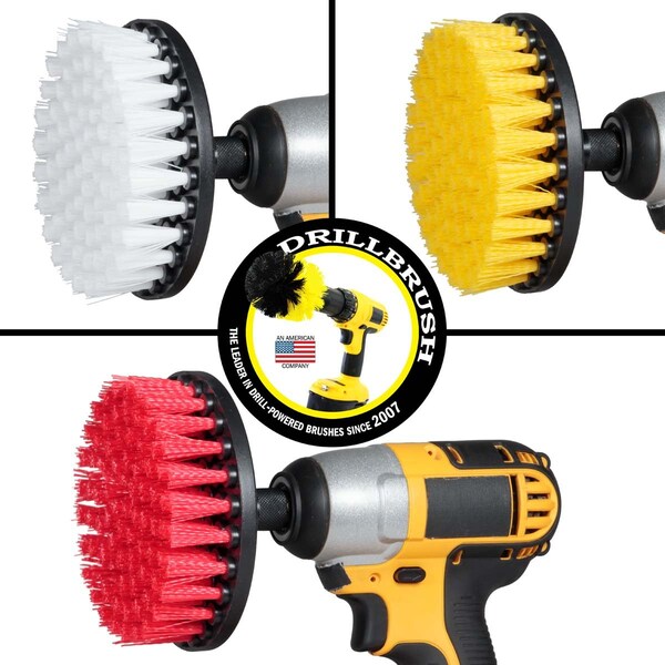 Cepillo de taladro Power Scrubber de Useful Products 7 in W 5 in L Brush, Variedad - 5IN-S-RWY-QC-DB
