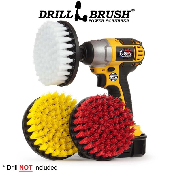 Cepillo de taladro Power Scrubber de Useful Products 7 in W 5 in L Brush, Variedad - 5IN-S-RWY-QC-DB