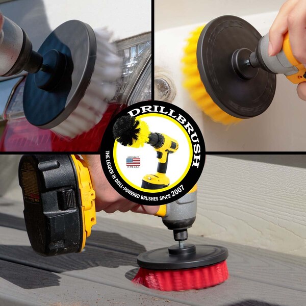 Cepillo de taladro Power Scrubber de Useful Products 7 in W 5 in L Brush, Variedad - 5IN-S-RWY-QC-DB